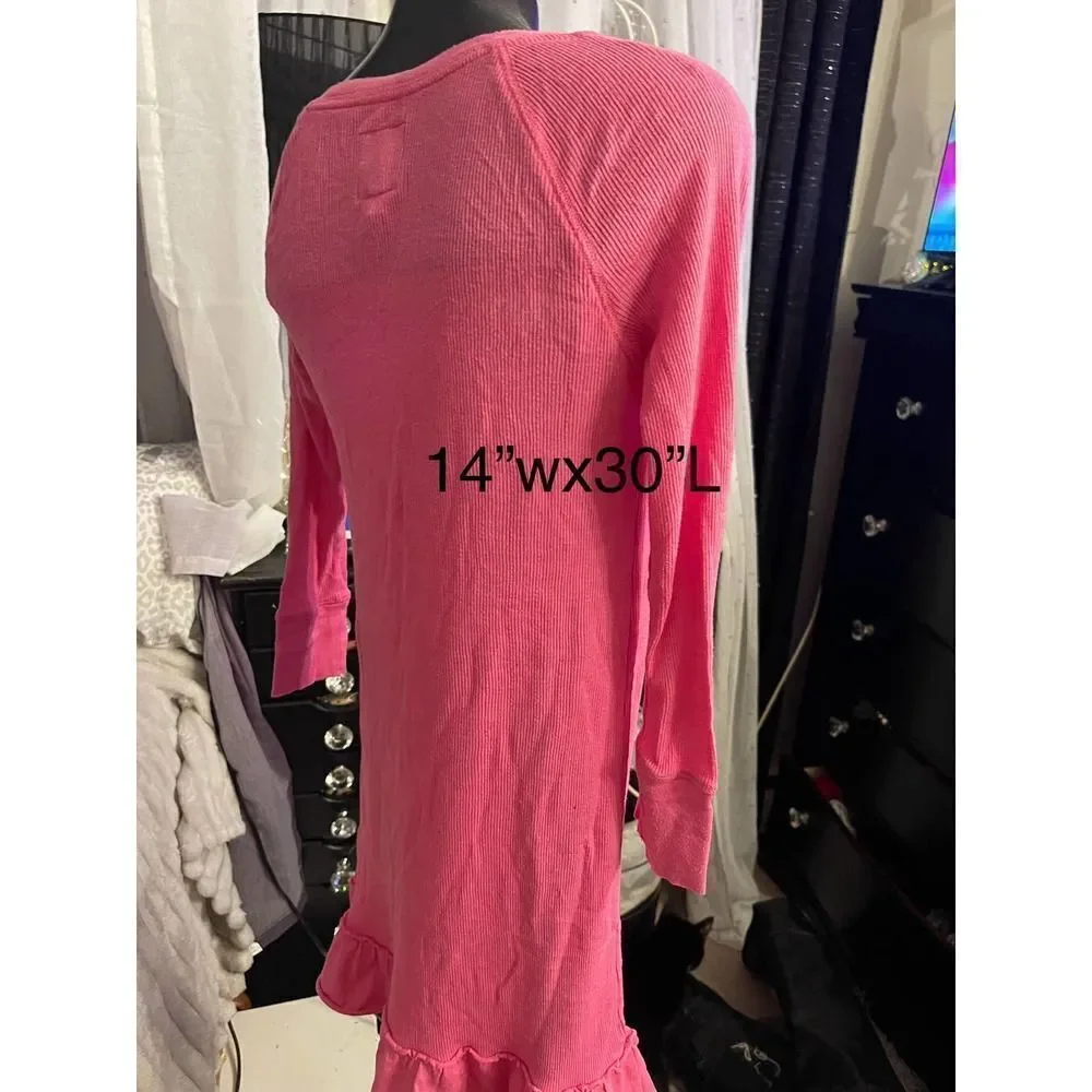 Vintage VS pink skirted ruffle nightgown sleep shirt dress
